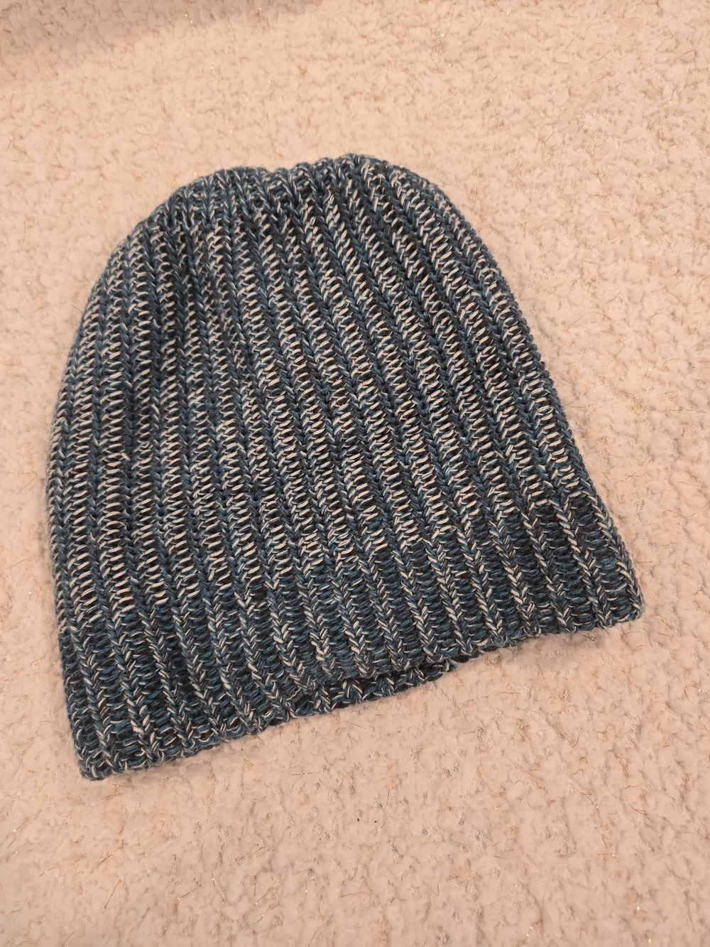 Love Your Melon Teal & White Marled Knit Beanie